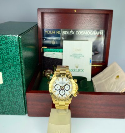Rolex Daytona 1988 Vintage Daytona 16528 Zenith Porcelain Diamonds 4 Line Dial Serial