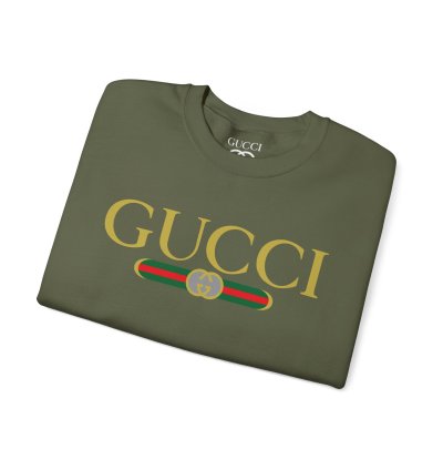 Gucci Gg Logo Military Green Sweatshirt - Size Usa