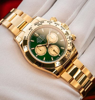 Rolex Daytona 2025 Rolex Daytona Cosmograph 126508 Yellow Gold Green Dial John Mayer Bnib