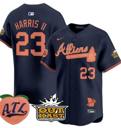 Michael Harris Ii Jersey 23 Atlanta Braves Atliens Peach Vapor Premier Limited Stitched