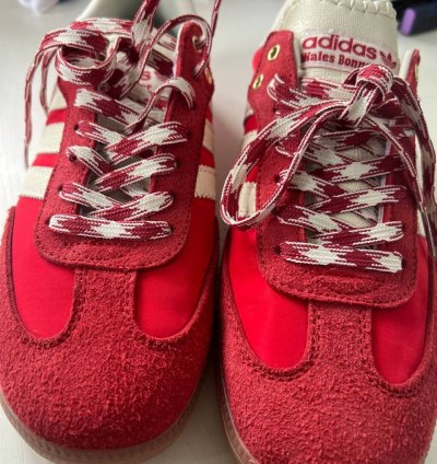 Adidas Wales Bonner Samba Red Panneled Sneakers Size 42