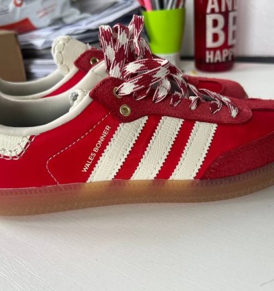 Adidas Wales Bonner Samba Red Panneled Sneakers Size 42