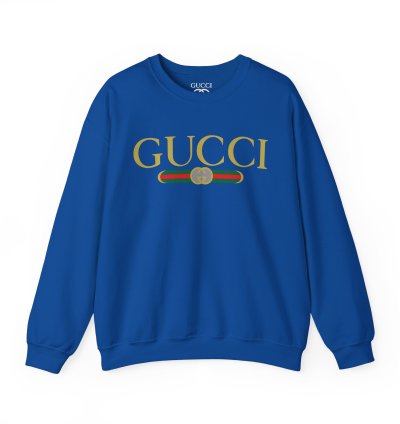 Gucci Gg Logo Blue Sweatshirt - Size Usa