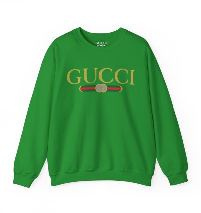 Gucci Gg Logo Green Sweatshirt - Size Usa