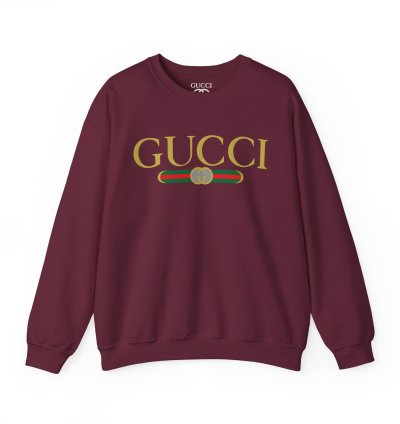 Gucci Gg Logo Maroon Sweatshirt - Size Usa