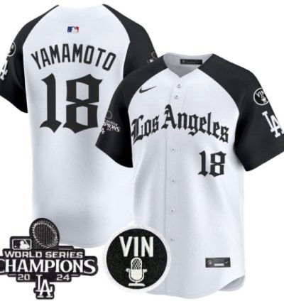 Yamamoto Jersey 18 Dodgers 2025 La Gothic Style Vapor Premier Limited Stitched Alternate
