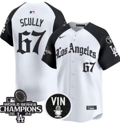 Vin Scully Jersey 67 Dodgers 2025 La Gothic Style Vapor Premier Limited Stitched Alternate