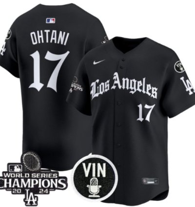 Shohei Ohtani Jersey 17 Dodgers 2025 La Gothic Style Vapor Premier Limited Stitched Black