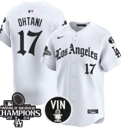 Shohei Ohtani Jersey 17 Dodgers 2025 La Gothic Style Vapor Premier Limited Stitched White