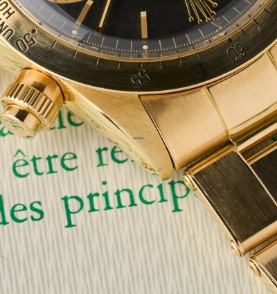 Rolex Daytona 6265 - Black Floating Dial - Millerighe Pushers - Unpolished - Original Warranty