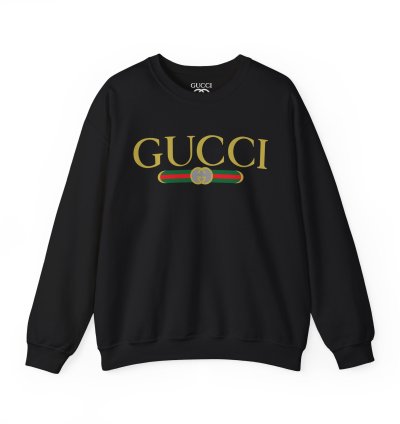Gucci Gg Logo Black Sweatshirt - Size Usa