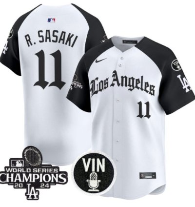 Roki Sasaki Jersey 11 Dodgers 2025 La Gothic Style Vapor Premier Limited Stitched Alternate