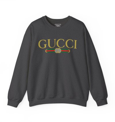 Gucci Gg Logo Charcoal Sweatshirt - Size Usa