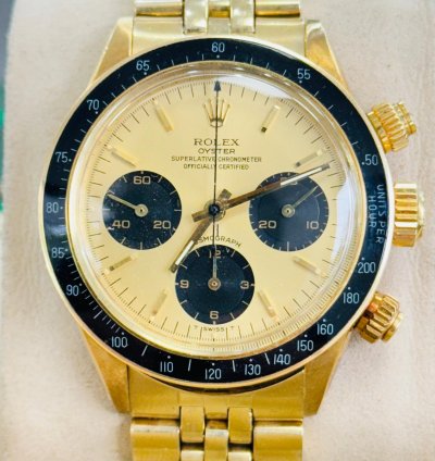Rolex Daytona Cosmograph 6263 Champagne Dial 14kt Yellow Gold Jubilee Preowned