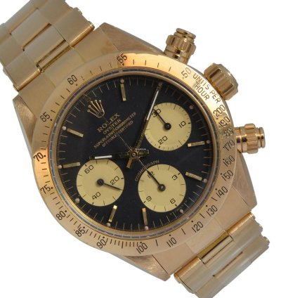 Rolex Daytona Cosmograph 6265 Daytona Black Dial Yellow Gold 18kt Full Set 1985