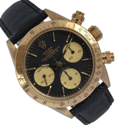 Rolex Daytona Cosmograph 6265 Daytona Black Dial Yellow Gold 18kt Full Set 1985