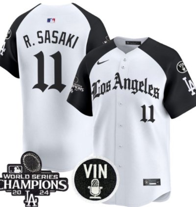 Roki Sasaki Jersey 11 Dodgers 2025 La Gothic Style Vapor Premier Limited Stitched Alternate