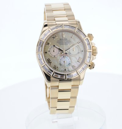 Rolex Daytona Cosmograph Daytona Gold 750 Nette Mit 24 Baguette Diamanten