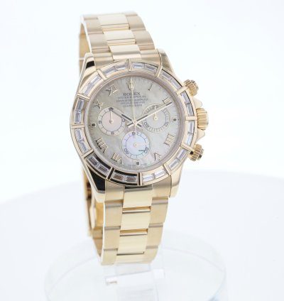 Rolex Daytona Cosmograph Daytona Gold 750 Nette Mit 24 Baguette Diamanten