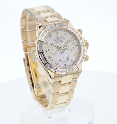 Rolex Daytona Cosmograph Daytona Gold 750 Nette Mit 24 Baguette Diamanten