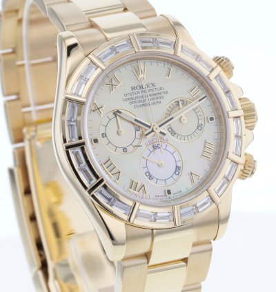 Rolex Daytona Cosmograph Daytona Gold 750 Nette Mit 24 Baguette Diamanten