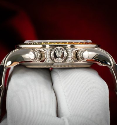 Rolex Daytona Cosmograph Daytona White Gold Rainbow Diamonds 116599rbow Box Papers