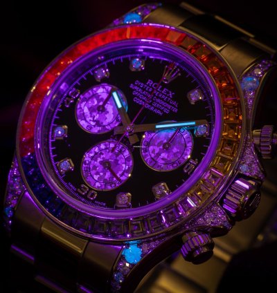 Rolex Daytona Cosmograph Daytona White Gold Rainbow Diamonds 116599rbow Box Papers