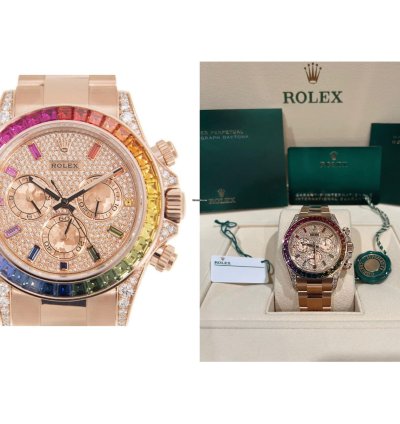 Rolex Daytona Cosmograph Everose Daytona Factory Diamond Rainbow Edition