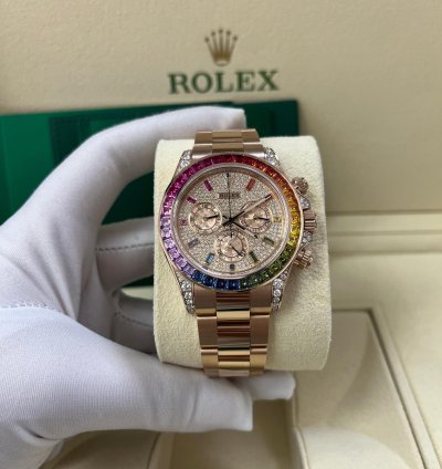 Rolex Daytona Cosmograph Everose Daytona Factory Diamond Rainbow Edition
