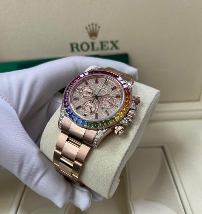 Rolex Daytona Cosmograph Everose Daytona Factory Diamond Rainbow Edition