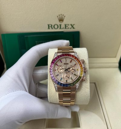 Rolex Daytona Cosmograph Everose Daytona Factory Diamond Rainbow Edition