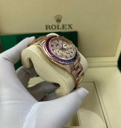 Rolex Daytona Cosmograph Everose Daytona Factory Diamond Rainbow Edition