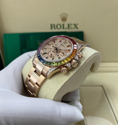 Rolex Daytona Cosmograph Everose Daytona Factory Diamond Rainbow Edition