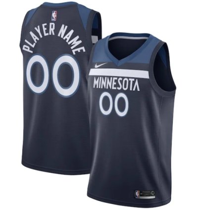 Minnesota Timberwolves Nike Swingman Custom Jersey Navy - Icon Edition