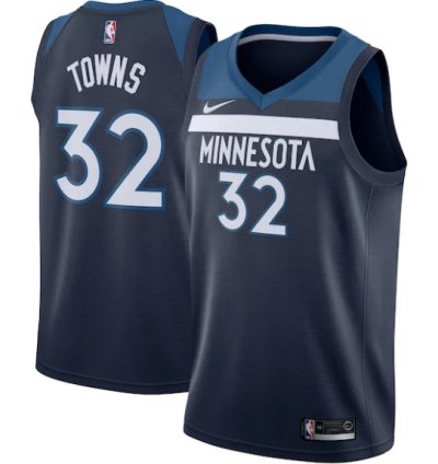 Karl-anthony Towns Minnesota Timberwolves Nike Swingman Jersey Navy - Icon Edition