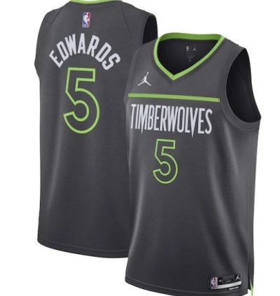 Anthony Edwards Minnesota Timberwolves Jordan Brand Unisex Swingman Jersey - Statement Edition - Charcoal