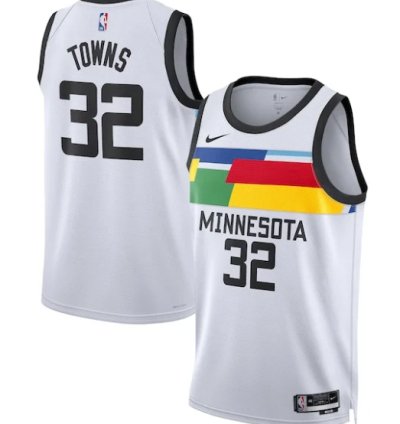 Karl-anthony Towns Minnesota Timberwolves Nike Unisex 202223 Swingman Jersey - City Edition - White