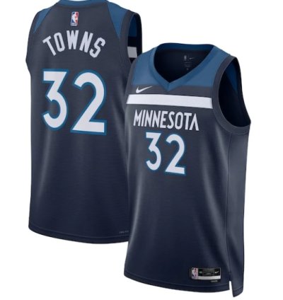 Karl-anthony Towns Minnesota Timberwolves Nike Unisex Swingman Jersey - Icon Edition - Navy