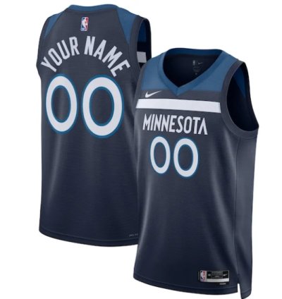 Minnesota Timberwolves Nike Unisex Swingman Custom Jersey Navy - Icon Edition