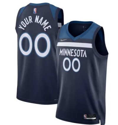 Minnesota Timberwolves Nike 202122 Diamond Swingman Custom Jersey - Icon Edition - Navy