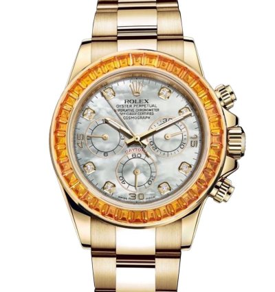 Rolex Daytona Orange Sapphire Mop 18k Yellow Gold 116578saco - Ats-w008218