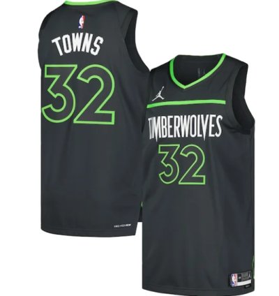 Karl-anthony Towns Minnesota Timberwolves Jordan Brand Authentic Player Jersey - Statement Edition - Anthracite