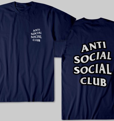 Anti Social Social Club Classic Logo Navy T Shirt