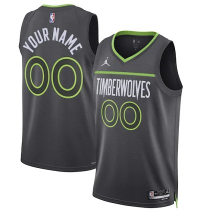 Minnesota Timberwolves Jordan Brand Unisex 202223 Swingman Custom Jersey - Statement Edition - Black
