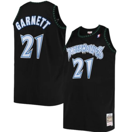 Kevin Garnett Minnesota Timberwolves 199798 Big Tall Hardwood Classics Swingman Jersey - Black