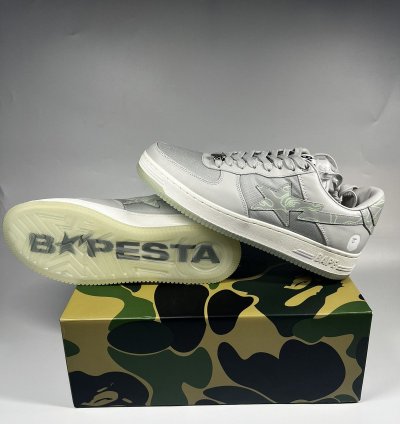 Bape Bape Sta 1 Text Code Camo Gray - Size 11