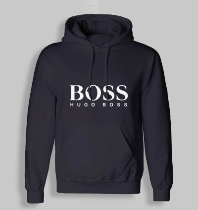 Hugo Boss Logo Unisex Black Hoodie - Size Usa