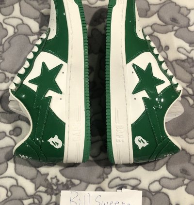 Bape Bapesta Low Green Patent Leather