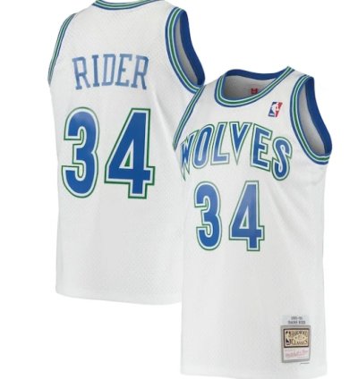 Isaiah Rider Minnesota Timberwolves 199596 Hardwood Classics Swingman Jersey - White