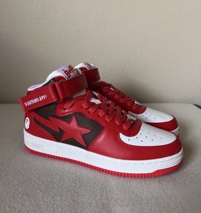 Bape Bapesta Mid M1 In Red